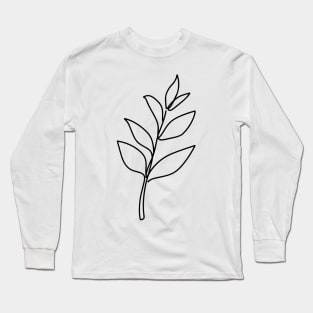 Line Art Flora (Black) Long Sleeve T-Shirt